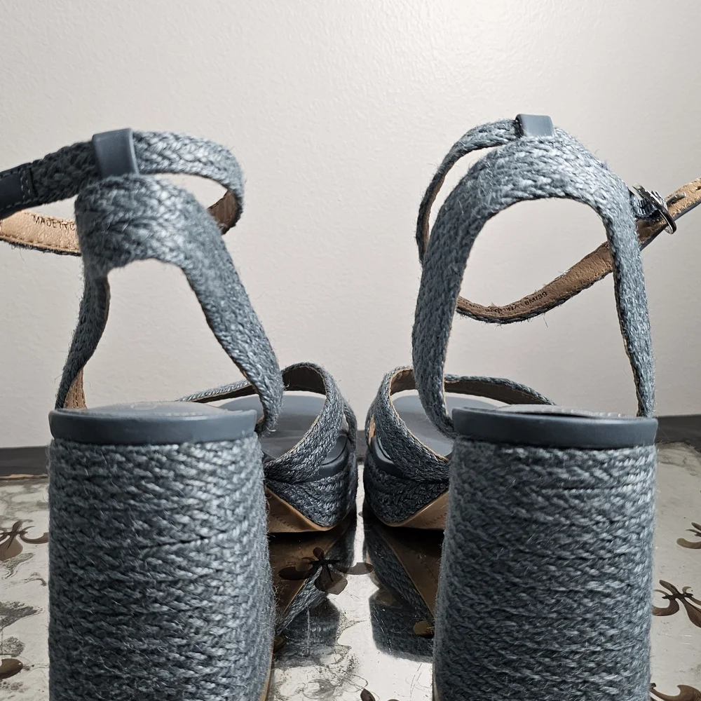 Crown Vintage Blue Woven Platform Heels
